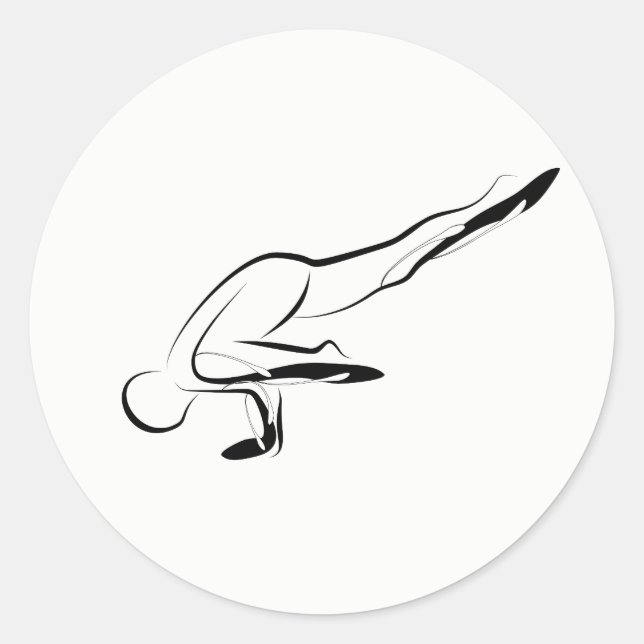 Yoga pose classic round sticker (Front)
