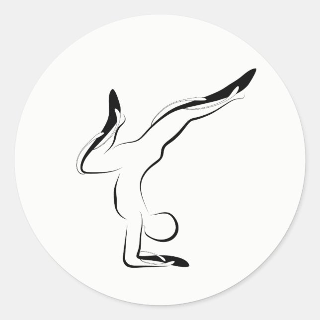 Yoga pose classic round sticker (Front)