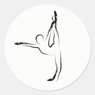 Yoga pose classic round sticker