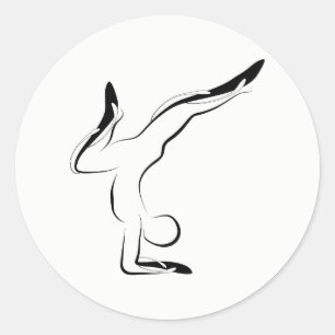 Yoga pose classic round sticker