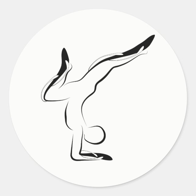 Yoga pose classic round sticker (Front)