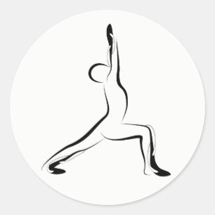 Yoga pose classic round sticker
