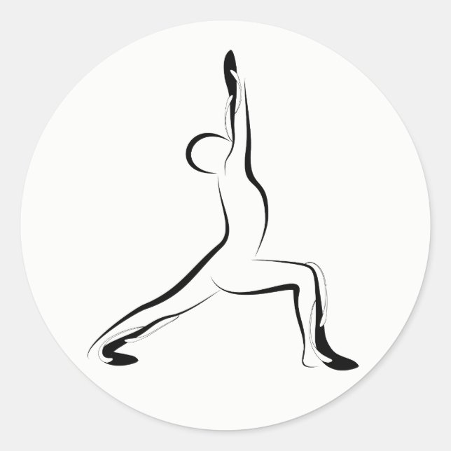 Yoga pose classic round sticker (Front)