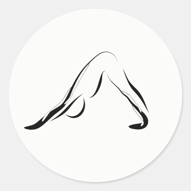 Yoga pose classic round sticker (Front)