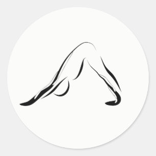 Yoga pose classic round sticker
