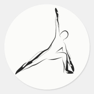 Yoga pose classic round sticker