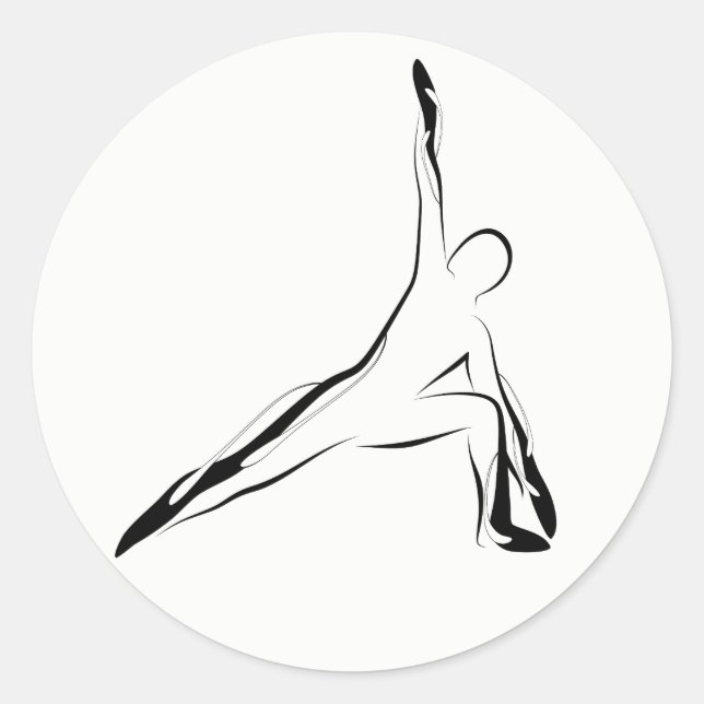 Yoga pose classic round sticker (Front)