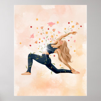 Yoga Pose Feminine Print Picture Poster Wall Art