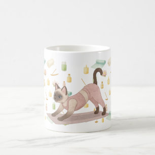 Yoga Pose for Siamese Cat Lovers Coffee Mug