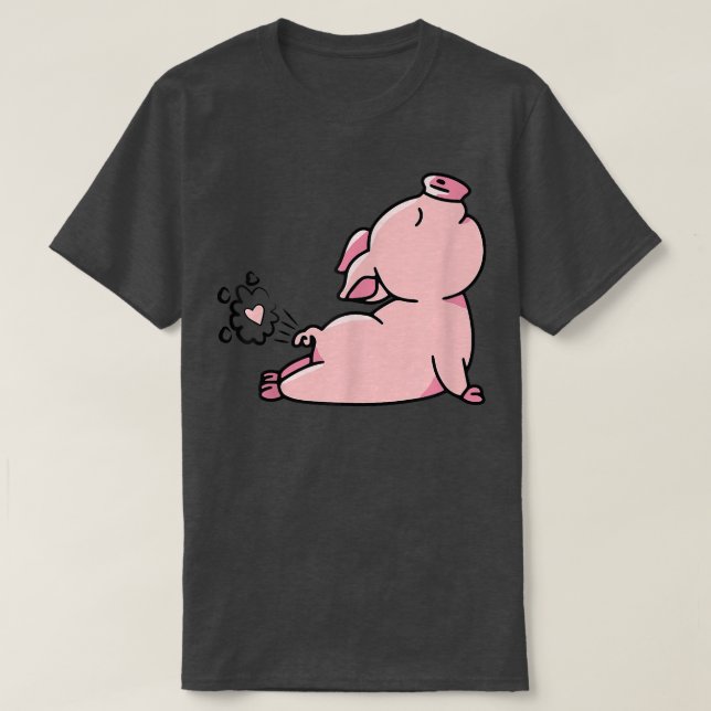 Yoga Pose Funny Pig Fart  T-Shirt (Design Front)