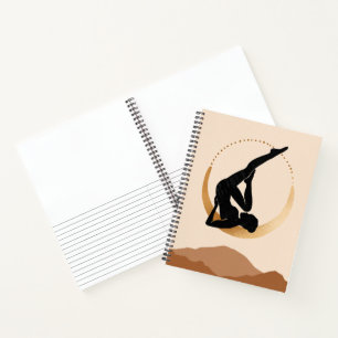 Yoga pose gold moon modern abstract zen poster notebook