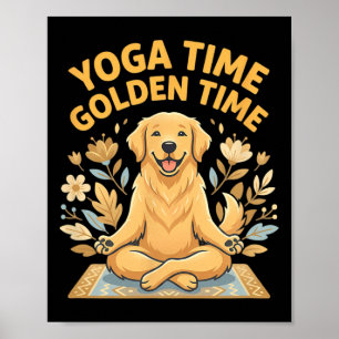 Yoga Pose Golden Retriever Yoga _1 Poster