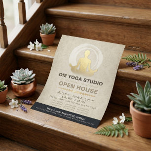 YOGA Pose Instructor Studio Open House ZEN Symbol Flyer