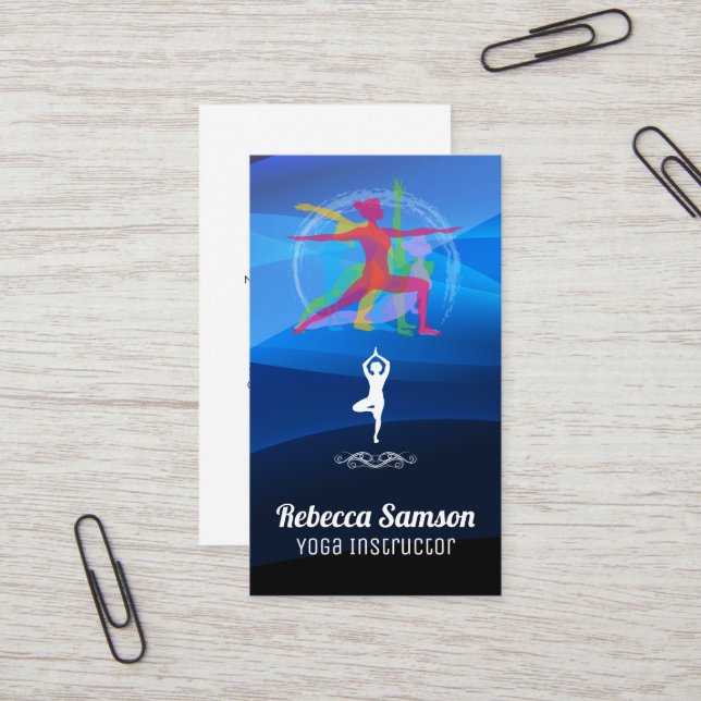 Yoga Pose Logo | Stretching Business Card (Front/Back In Situ)