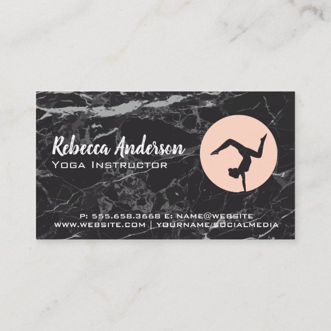 Yoga Pose Logo | Studio Business Card (Back)