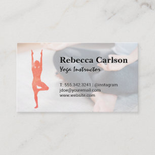 Yoga Pose Logo   Woman Practicing Meditation Business Card