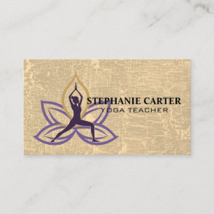 Yoga Pose Lotus Flower Logo Business Card
