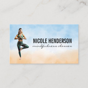 Yoga Pose Meditation Health Fitness Business Card