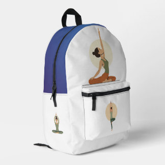Yoga Pose Monoline Earthy Tones | Printed Backpack