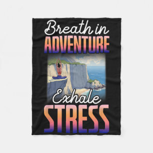 Yoga Pose Namaste Breath In Adventure Exhale Stres Fleece Blanket