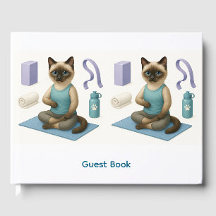 Yoga Pose Namaste for Siamese Cat Lovers Guest Book