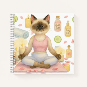 Yoga Pose Namaste for Siamese Cat Lovers  Notebook