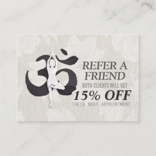 YOGA Pose OM Sign Meditation Instructor Referral Card