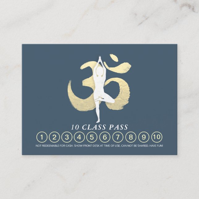 YOGA Pose OM Symbol Class Pass Loyalty Appointment Card (Front)