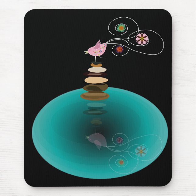 Yoga pose, one leg stand pose mouse pad (Front)