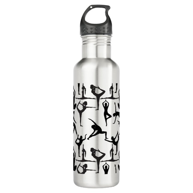 Yoga pose pattern 01.w BG 710 Ml Water Bottle (Front)