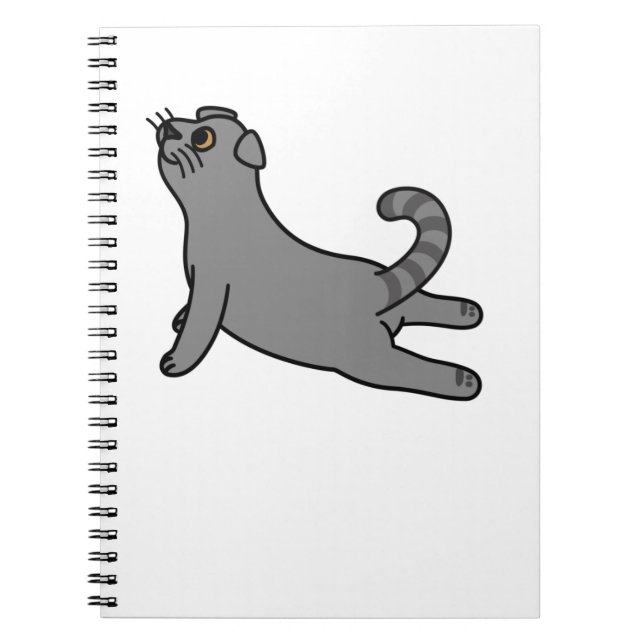 Yoga Pose Scottish Fold Cat Notebook (Front)