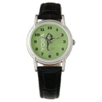 Yoga Pose Silhouette on Green Background Monogram