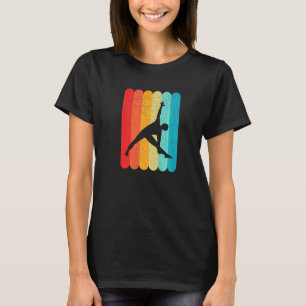 Yoga Pose Silhouette Retro Vintage Lines 70s 80s D T-Shirt