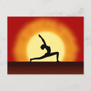 Yoga Pose Silhouette Sunrise Post Cards