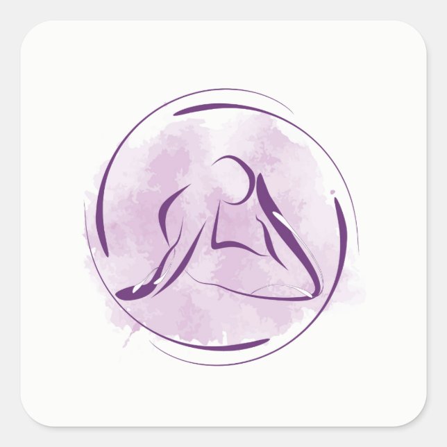 Yoga pose square sticker (Front)