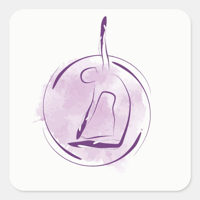 Yoga pose square sticker (Front)