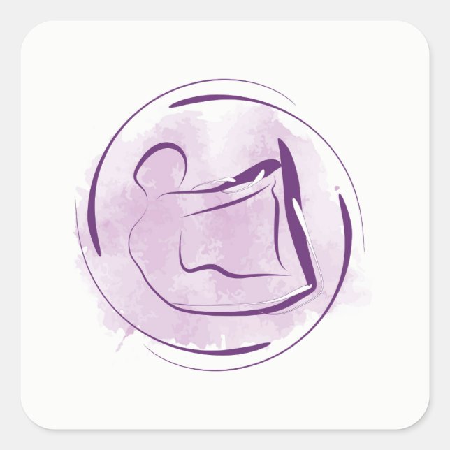 Yoga pose square sticker (Front)