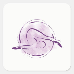 Yoga pose square sticker