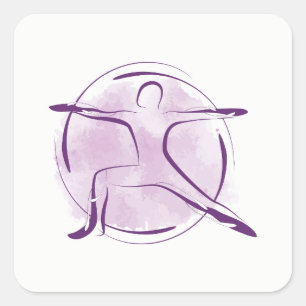 Yoga pose square sticker