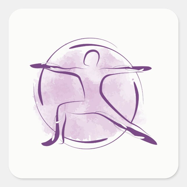 Yoga pose square sticker (Front)