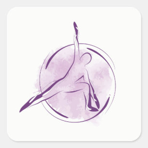 Yoga pose square sticker
