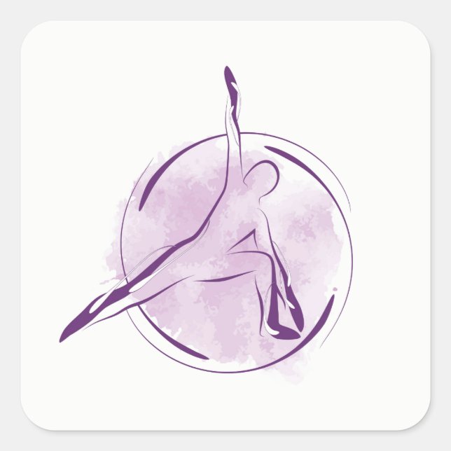 Yoga pose square sticker (Front)
