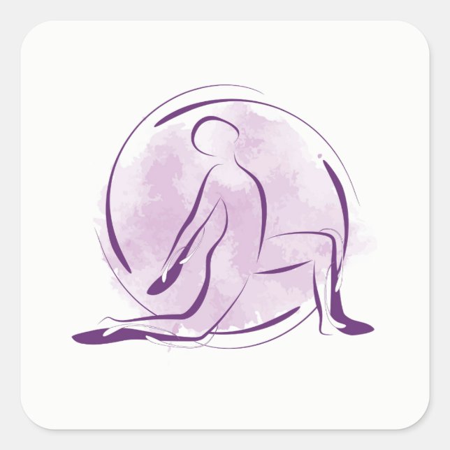 Yoga pose square sticker (Front)