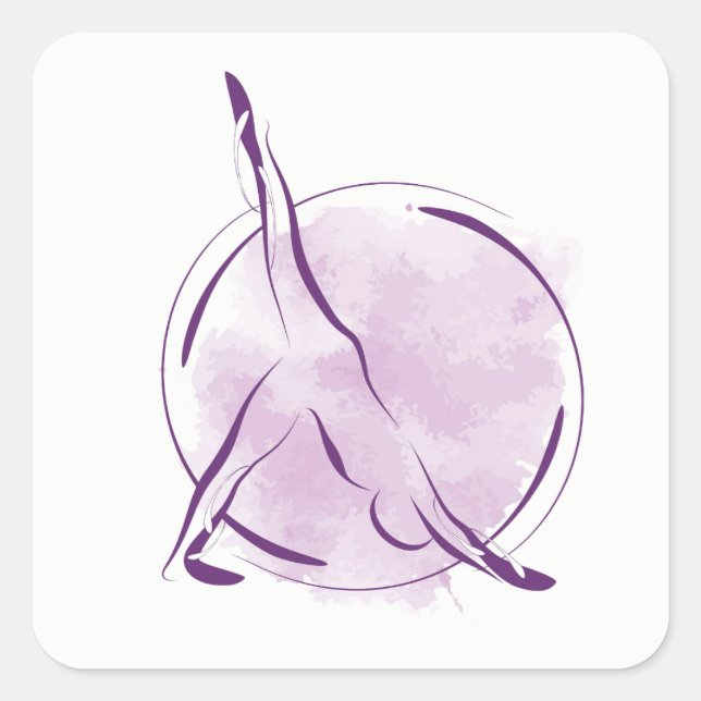 Yoga pose square sticker (Front)