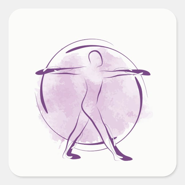 Yoga pose square sticker (Front)