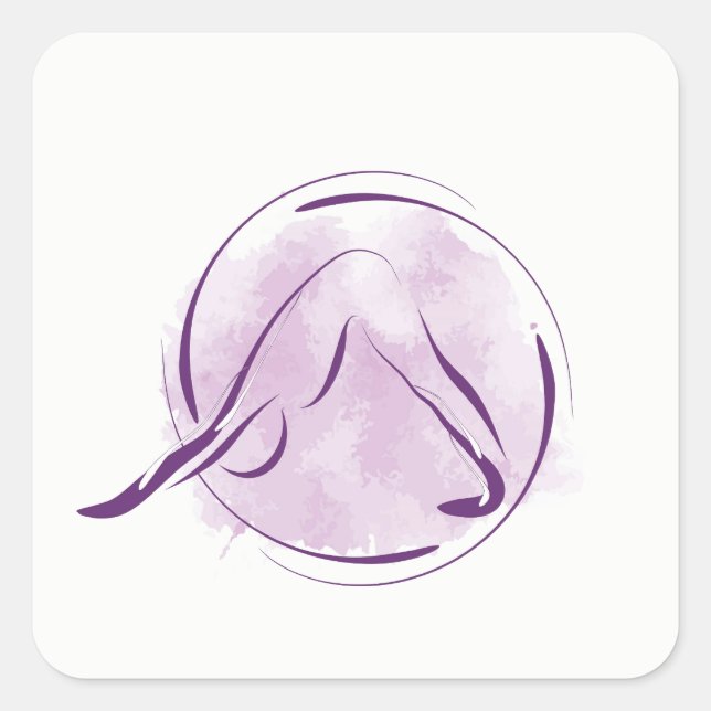 Yoga pose square sticker (Front)