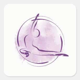 Yoga pose square sticker