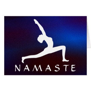 Yoga Pose White Silhouette Blue Shimmering Namaste