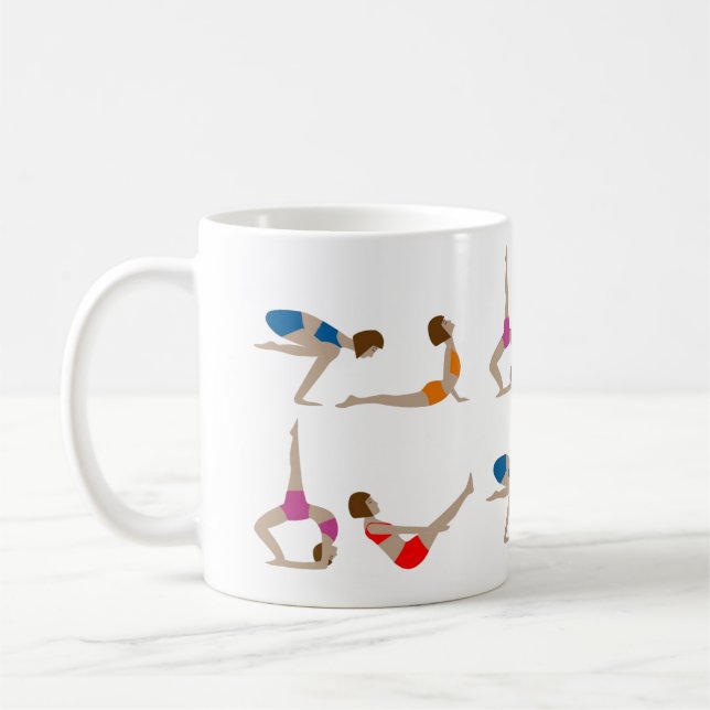 Yoga Poses Coffee Cup Mug (Left)