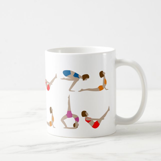 Yoga Poses Coffee Cup Mug (Right)